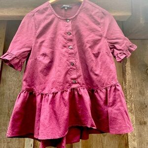 XS Madewell Cotton Peplum Top